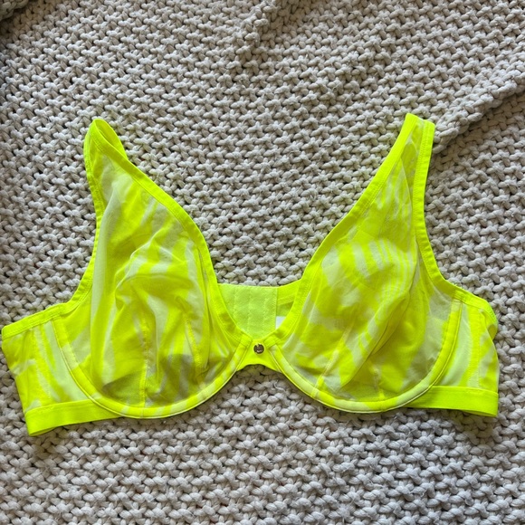 Cacique neon yellow zebra unlined bra - Picture 1 of 4